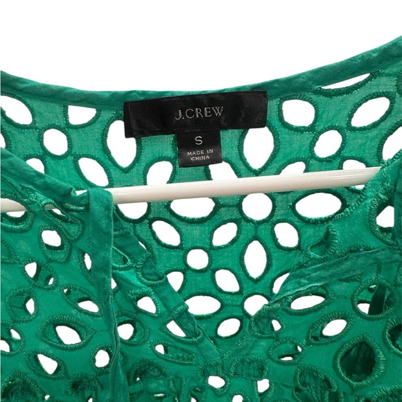 J. Crew Women’s Kelly Green Eyelet Top Size Small - Picture 4 of 5